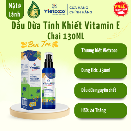 Dầu Dừa Tinh Khiết Vitamin E Chai 130ML